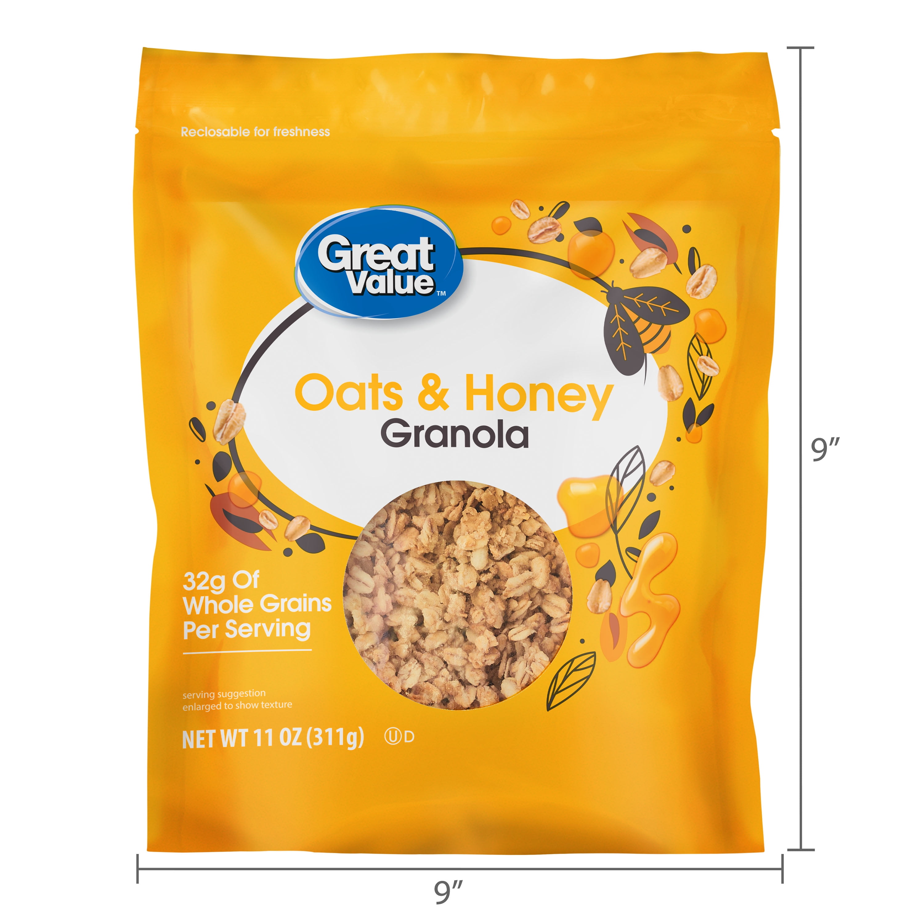 Great Value Oats & Honey Granola, 11 oz