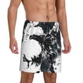 thumbnail image 2 of Kdxio Abstract Eagle Ink Print Mens Sleep Shorts Bottoms Soft Comfy Pajama Wear Pants with Drawstring Pockets, 2 of 5