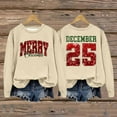 thumbnail image 3 of KHONTS Women's Christmas Sequin Sweatshirts Long Sleeve Loose Fit Pullover Sweatshirts Soft Comfortable Tee Khaki M, 3 of 3
