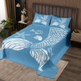 thumbnail image 2 of YST Cartoon Fish Scale Quilt Set King for Kids Boys Girls,Mermaid Coverlet Set,Tropical Mermaid Tail Bedspread Set,Ocean Starfish Shell Bed Cover with 2 Pillowcases for Bedroom, 2 of 3