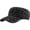 Black, variant on Byfri Studded Cadet Cap Black Cotton Adjustable Flat Top Hat for Men Women Streetwear