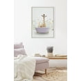 thumbnail image 6 of Kate and Laurel Sylvie Giraffe In Spring Bath Framed Canvas Wall Art by Amy Peterson Art Studio, 18x24 White, Fun Bathroom Art, Wall Décor, 6 of 6