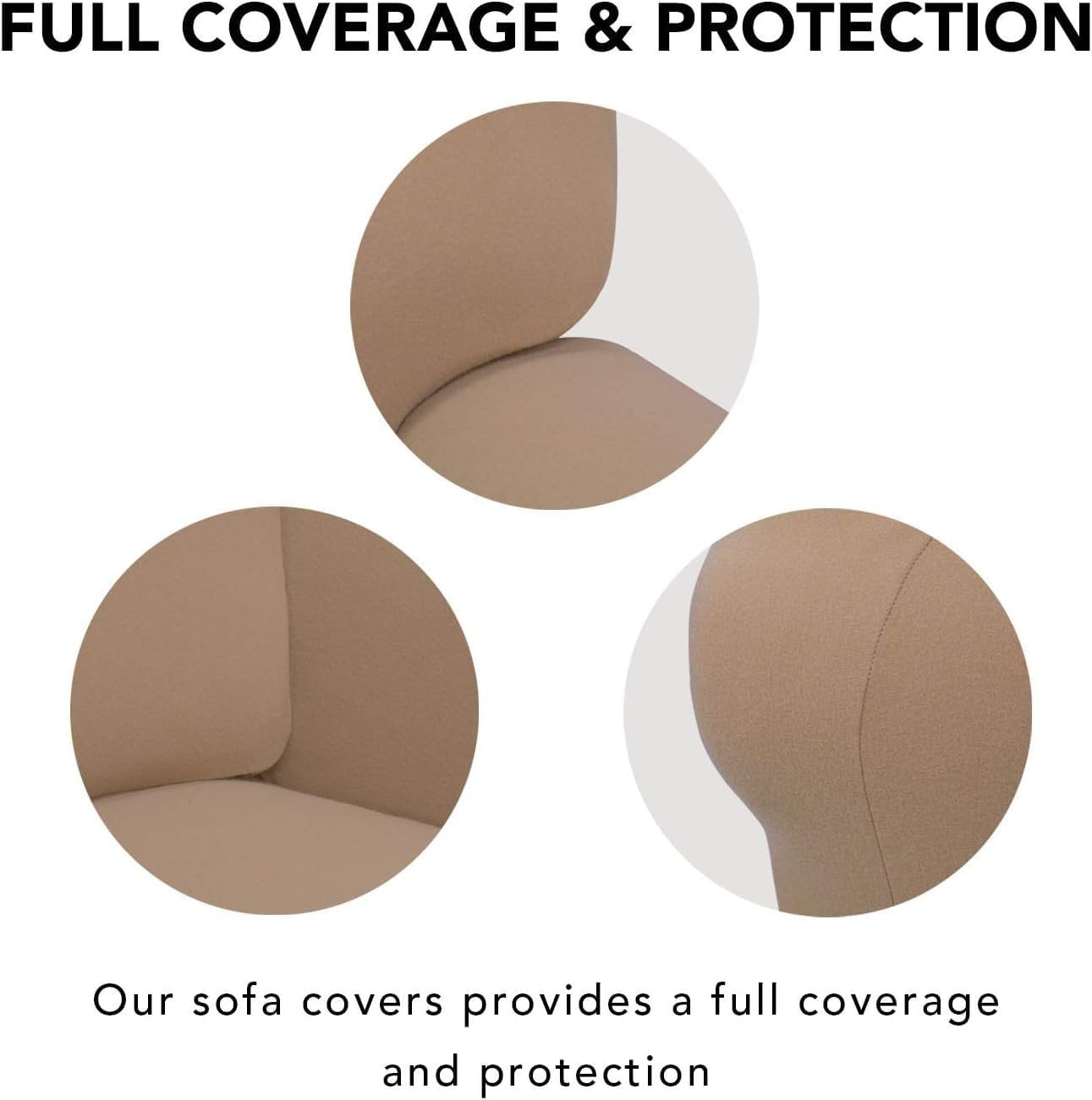 J&V TEXTILES Super Stretch Sofa Slipcover  Spandex Non Slip Soft Couch Sofa Cover, Washable Furniture Protector with Non Skid Foam and Elastic Bottom for Kids, Pets Taupe, Sofa