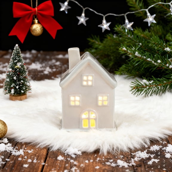 European-Style Ceramic House Led Light Crafts