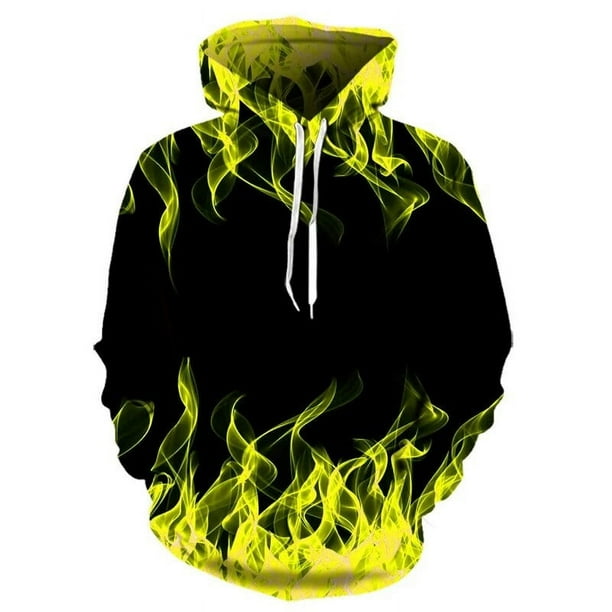 Sudadera con capucha de llamas multicolores para hombre nueva sudadera con estampado 3D sudadera con capucha de gran tamano ropa de moda de otono 2024 Walmart en linea