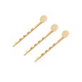 thumbnail image 1 of 10 Pcs Épingle à Cheveux en Métal pour Femmes, Forme de Vagues Portable, Décoration de Cheveux DIY avec Base Ronde, 1 of 6