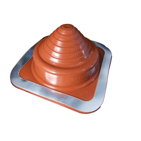 Pipe Size Od - DEKTITE SQUARE BASE PIPE FLASHING BOOT: #3 (DFE203RE) RED High Temp Silicone Square Base Flexible Pipe Flashing Dektite (for OD pipe sizes 1/4
