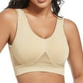 thumbnail image 5 of HOWPAY Wireless Bras for Women No Underwire Push up Full Coverage Supportive Sports Pullover Bralettes Stretch Comfortable Soft Underwear Beige XXL, 5 of 9