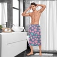 thumbnail image 6 of Mens Shower Wrap Adjustable Bath Wrap Towel Body Towels for Gym Shower Sauna Spa Pink Teal Small Flowers 60x28, 6 of 7