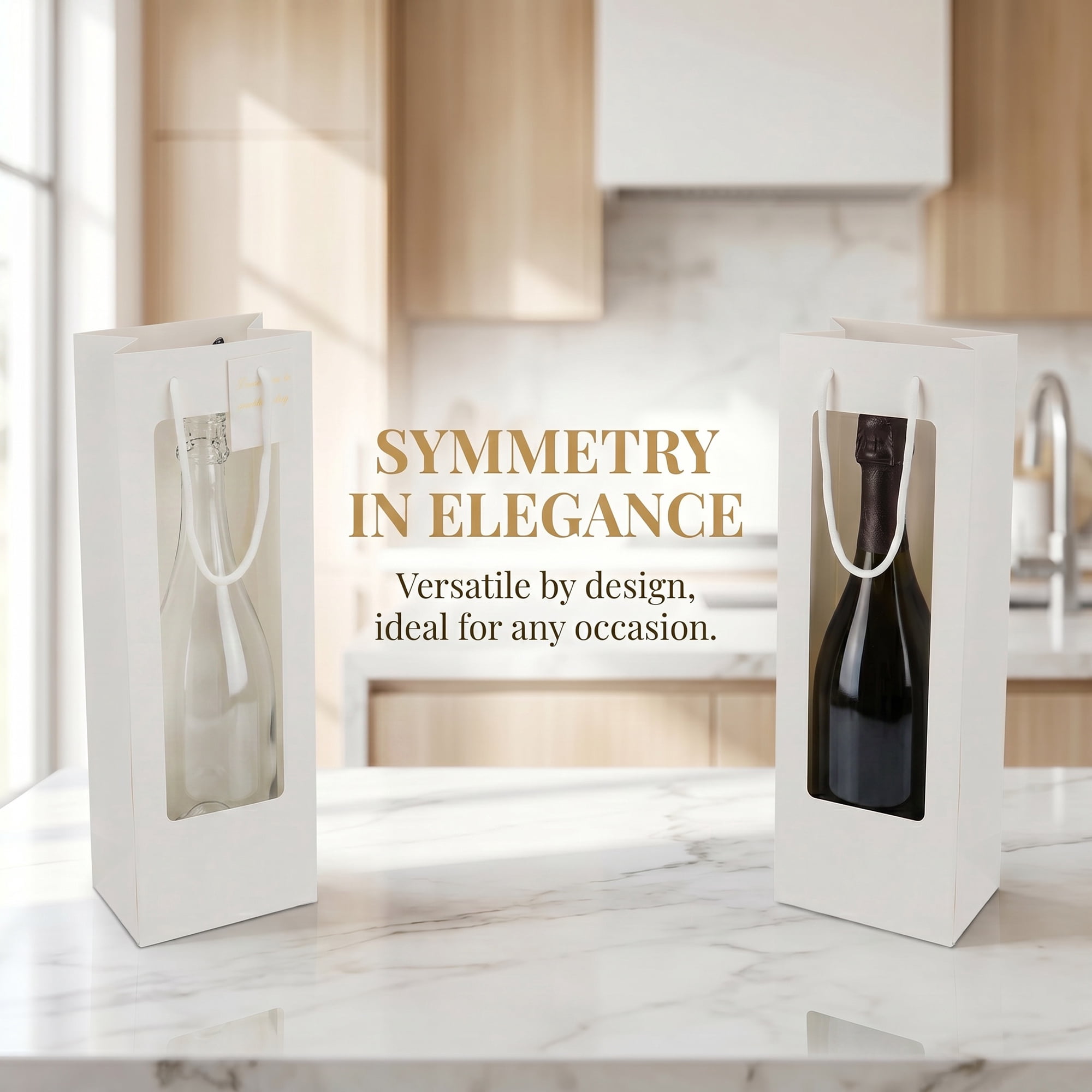 Unique Bargains Gift Bags with Handles to Elevate Gifting White 4.9" x 3.3" x 14.2"