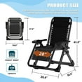 thumbnail image 4 of ABORON 2 Pack Zero Gravity Chair, Zero Gravity Lounge Chair with Removable Cushion,Headrest,Cup Holder,Reclining Patio Folding Lawn Chair,Support 440 LBS, 4 of 9