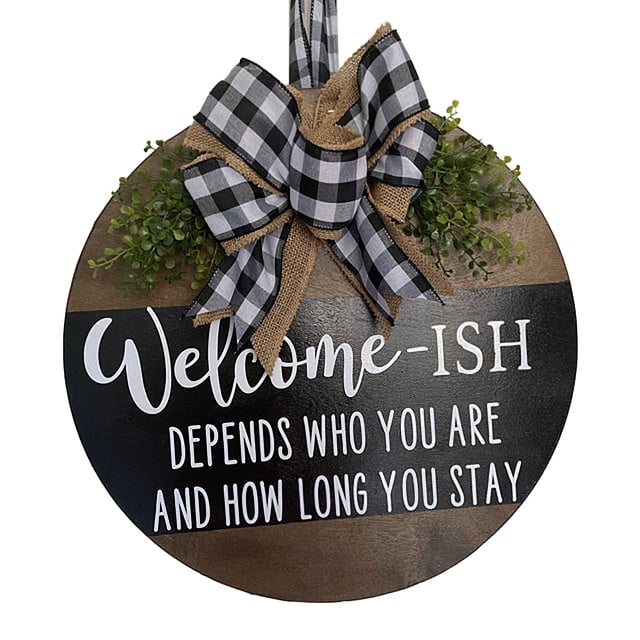 Placa Para Colgar En La Puerta Con Un Cordón, Letrero Divertido De Bienvenida, Adorno De Madera Para Exteriores, Decoración Marrón Para El Hogar, Regalo De Inauguración De La Casa, Porche Sweethay HA020990-00