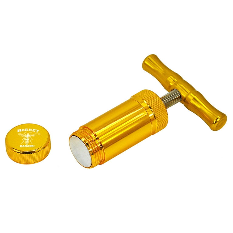 Stainless Steel T Press Handle Tool Heavy Duty Durable 100% Premium  Anodized Spice Pollen T Handle Pollen Press (gold)