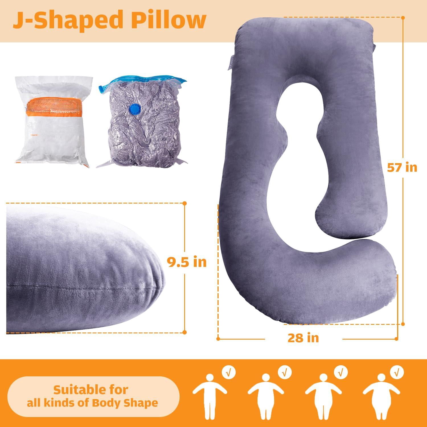 Pillow  U Shaped Full Body Maternity 58 Inch Women Haves Pillows For Sleeping With Removable Cover