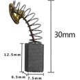 thumbnail image 3 of GTB 10pcs Carbon Brushes Motor Carbon Brushes Motor Carbon Brushes,6.5x7.5x12.5mm, 3 of 5
