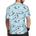 thumbnail image 2 of Wukai Sailboats Anchors Print Men's Short-Sleeved Mesh T-Shirt,Quick-Dry Short Sleeve Workout T-Shirt-6X-Large, 2 of 8