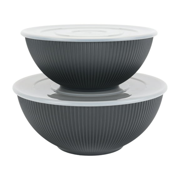 Mainstays - Black 4-Piece Eco-Friendly Recycled Plastic Serve Bowl Set
