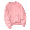 thumbnail image 5 of Daznico Women Crewneck Sweatshirt Rhinestone Studded Long Sleeve Pullover with Kangaroo Pocket Loose Fit Outerwear for Autumn Winter Wear,XL, 5 of 6