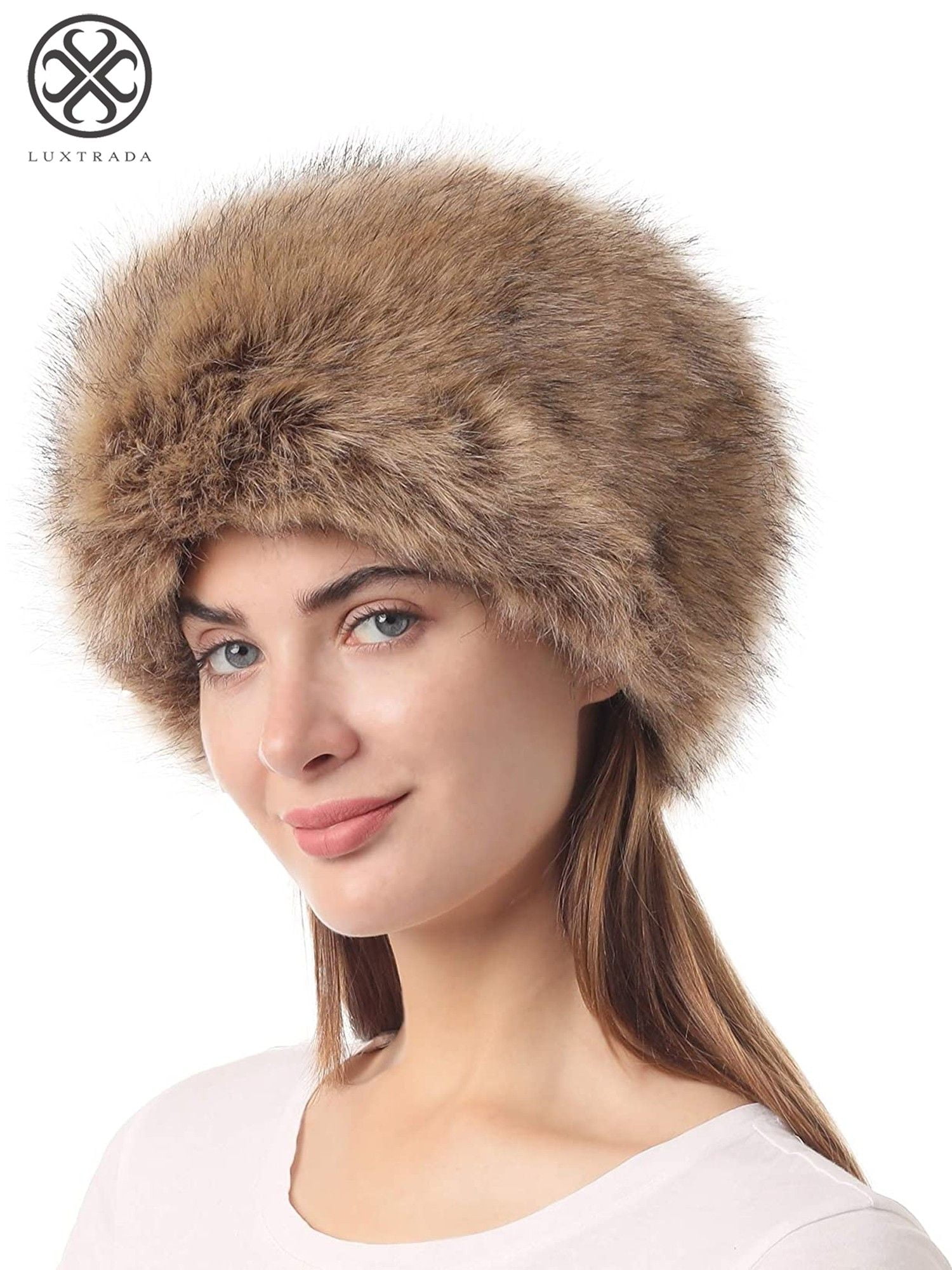 NEW Ladies Faux Fox Fur HeadBand Winter Fleece Earwarmer Hat Ski Multifunctional