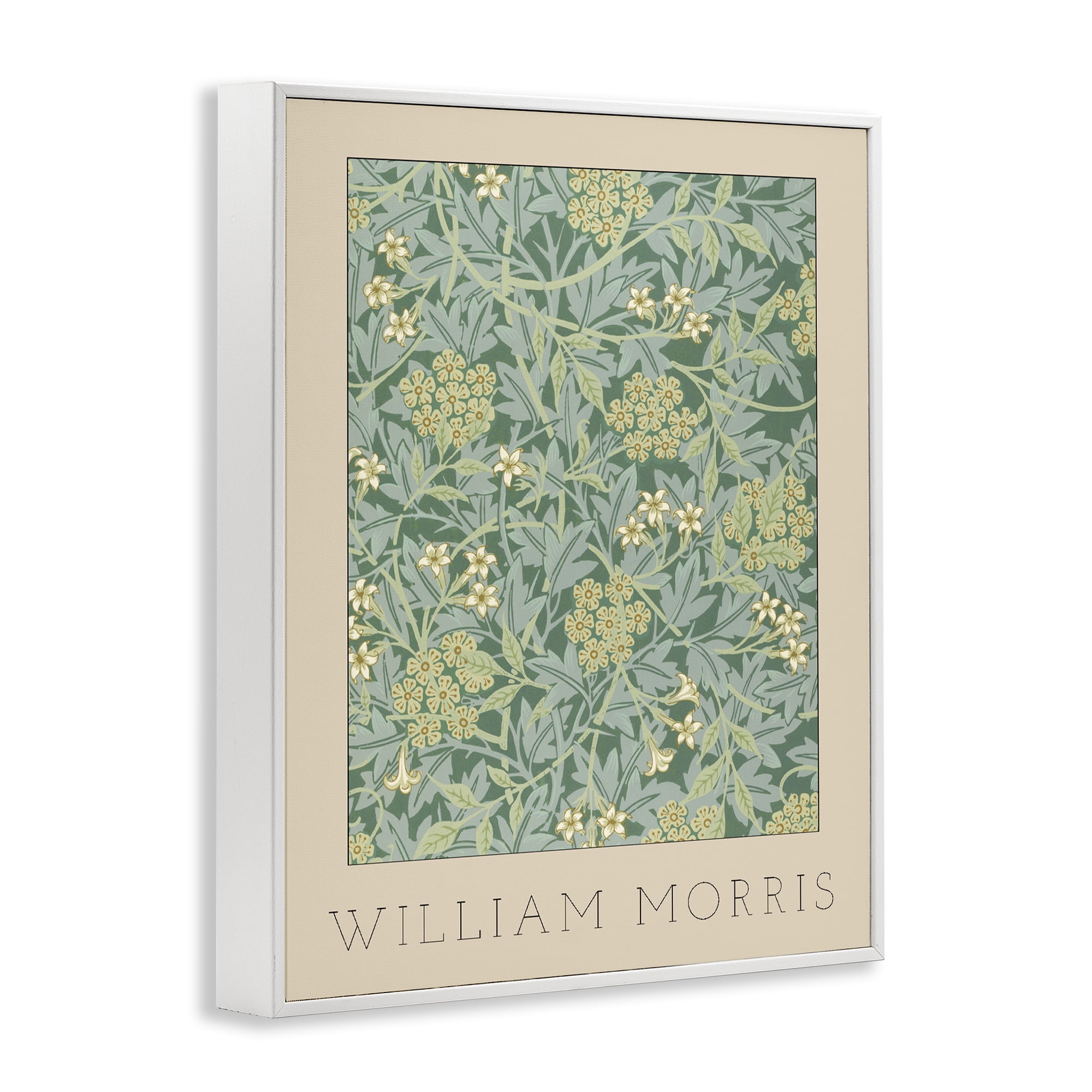Stupell Industries William Morris Green Tones White Framed Giclee Art, design by Lil' Rue