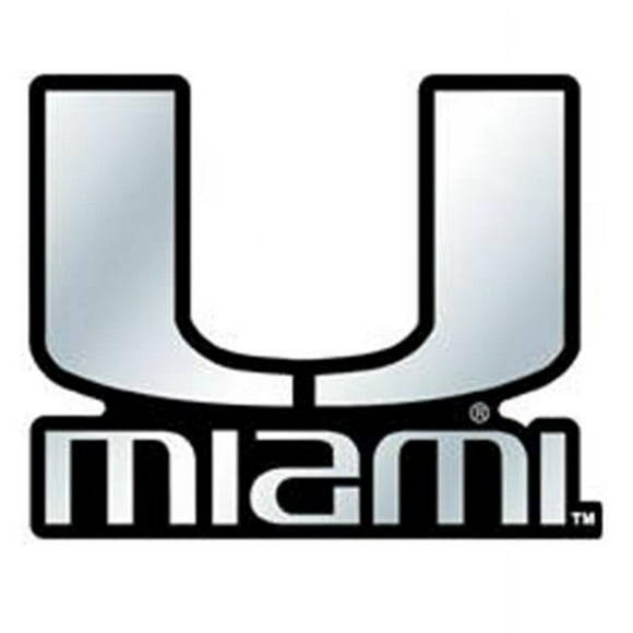 Miami Hurricanes Auto Emblem - Silver