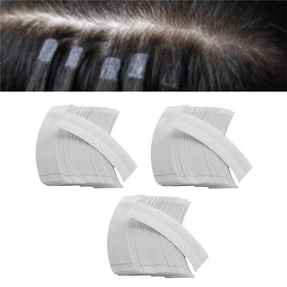 108Pcs Fixed Hair Double Tape Adhesive Hair Extension Strips Waterproof for Toupees/Lace Wigs Film with Slitting Line