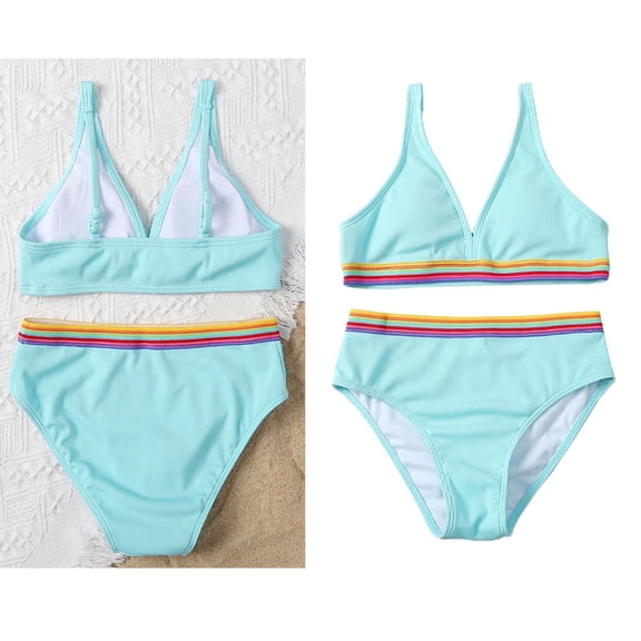 Swimsuit Tween Girls Quick Dry Two Piece Girl Bathing Suit with Chest Pad Girl Swimsuit Size 10-11 Years