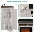 thumbnail image 3 of Laintene 58" Farmhouse Electric Fireplace TV Stand with Barn Doors, Rustic Beige Entertainment Center for TVs up to 65 inches, 1400W Heater Farmhouse TV Console for Living Room, White, 3 of 9
