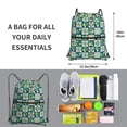 thumbnail image 3 of Wukai Lemon and Leaves Waterproof Drawstring Backpack with Zipper Pocket,Large Foldable Gym Bag for Women and Men, Perfect for Sports, Yoga, and Travel, 3 of 8