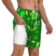 thumbnail image 3 of Picia St Patrick's Day2 pattern Mens Swim Trunks with Compression Liner Stretch Beach Shorts Quick Dry with Zipper Pockets No-Chafing Board Shorts-Small, 3 of 9