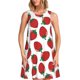 thumbnail image 1 of Fotbe Hand Drawn Strawberry Vestido de Verano sin Mangas para Mujer – Vestido Midi Línea A, Estilo Camiseta Floral, Vestido Playero Casual y Fluido, 1 of 7