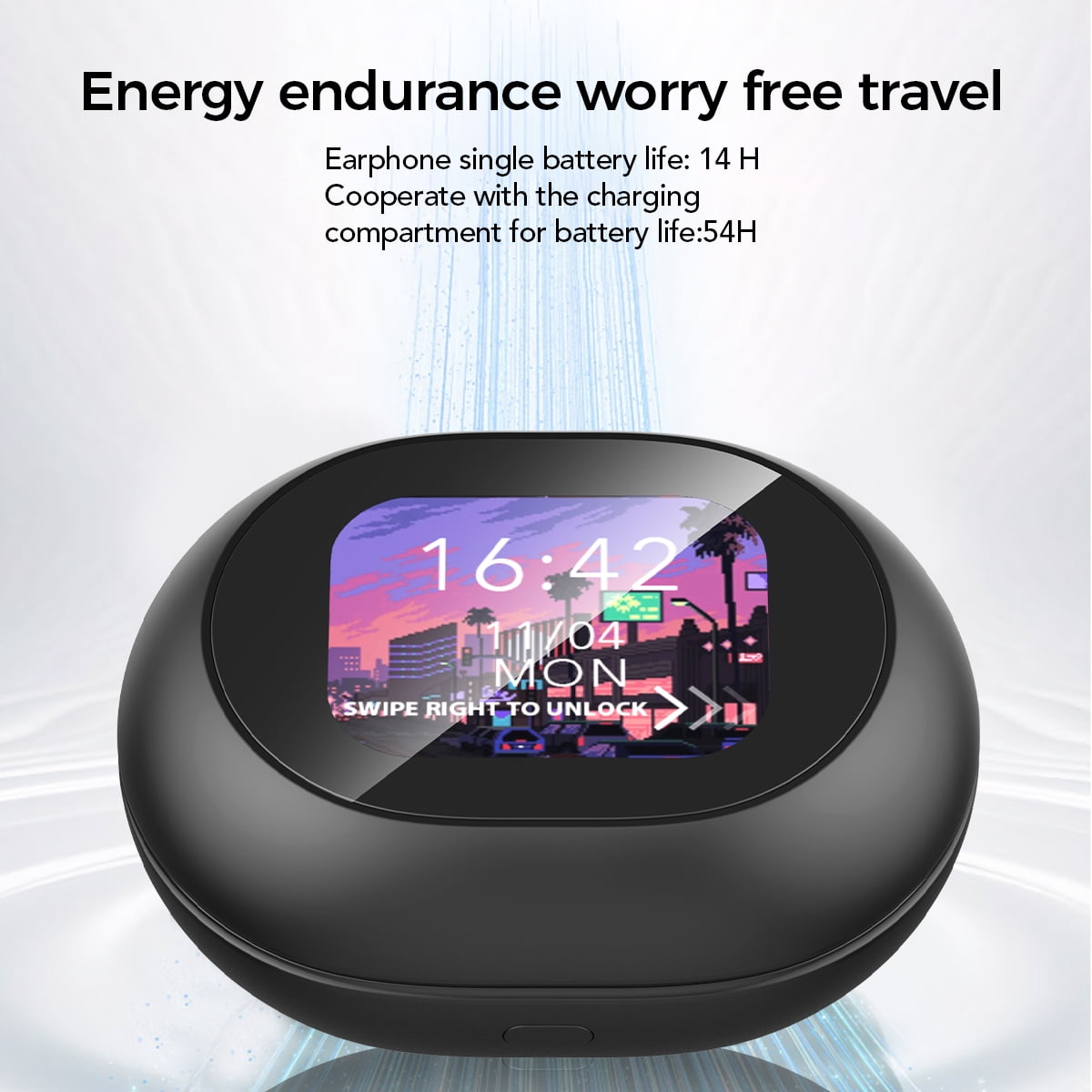 MINISO MS188 Earbuds Wireless Bluetooth 5.4 Earpphones AI Translation Earbuds Real Time Supports 135 languages with LCD Touch Screen