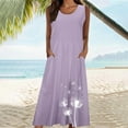 thumbnail image 4 of Rciityk Womens Springs Dresses Cotton Linen Sleeveless Long Dress Plus Size Tank Maxi Sun Dresses with Pockets Summer Beach Vacation, 4 of 5