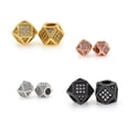 thumbnail image 2 of Cube Bead,Micro Pave CZ Stone Metal Square Spacer Beads,Bracelet Charms,DIY Jewelry Findings 7x7mm 10Pcs, 2 of 2