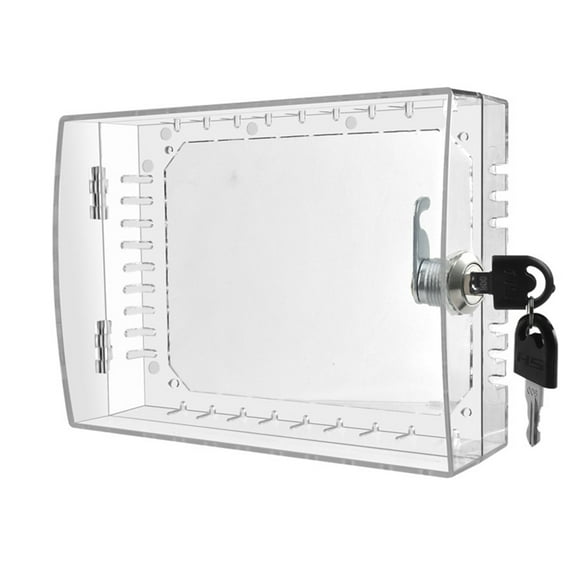 OIUR Clear Thermostat Lock Box with 2 Keys Home Apartment Office School Wall Mount Thermostat Cover Universal Large AC Thermostat Guard