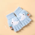 thumbnail image 2 of Half Finger Gloves Ladys Autumn and Winter Thickened Warm and Cold Proof Knitted Open Finger Gloves, 2 of 3