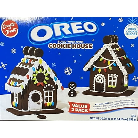 Create A Treat OREO Cookie House Gingerbread Houses,( 2 Houses) | 30.25 Ounces