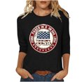thumbnail image 2 of Nrmvnmi Patriotic Shirts for Women 3/4 Sleeve Shirt 4Th of July Independence Day Crewneck Cute Festival Tops Mothers Day Gifts, 2 of 4