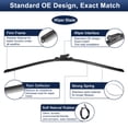 thumbnail image 4 of Unique Bargains 2pcs 28'+28' Silicone Front Windshield Wiper Blade for Ford Focus 2012-2017 Top-Lock / Push Button, 4 of 7