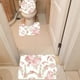 thumbnail image 5 of Juego de alfombrillas de baño, estampado de rosas, alfombrilla impermeable para asiento de inodoro, cortina de ducha para baño, resultados impresionantes, 5 of 9