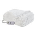 thumbnail image 1 of Serta Tissu Polyester Shaggy Fourrure Chauffée Jeté Électrique en Blanc, 1 of 5