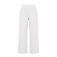 thumbnail image 4 of Krdevn Womens High Waist Linen Blend Cropped Pants Wide Leg Casual Loose Fit Trousers with Pockets,M, 4 of 5