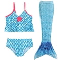 thumbnail image 2 of WEAIXIMIUNG 3 Piece Girls Swimsuit Bathing Suits Bikini Tail Set For Girls 10, 2 of 4