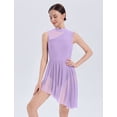 thumbnail image 6 of IDOPIP Lyrical Dance Dress for Women Contemporary Dance Costumes ﻿Solid Mesh Asymmetric Flowy Tulle Skirt for Competition XL Purple, 6 of 8