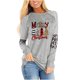 thumbnail image 2 of Pntutb Mujer Tallas grandes Casual Cuello redondo Suelto Impreso Manga larga tops Mujer Blusa Pntutb Pntutb-340, 2 of 5
