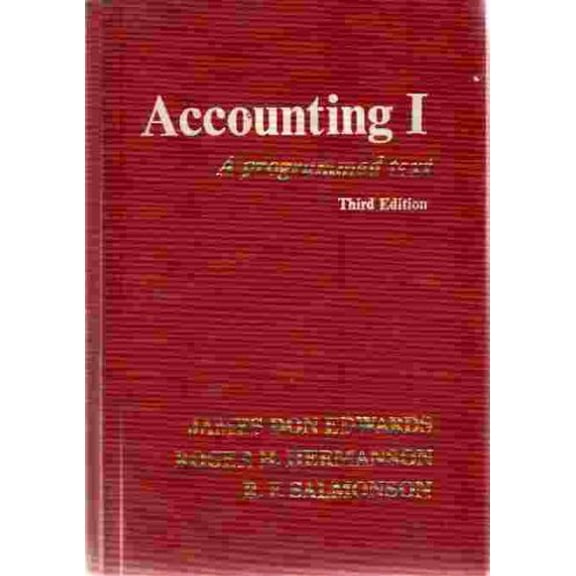 Pre-Owned Accounting I: A programmed text, 9780256015171, 0256015171, Hardcover, 3rd edition