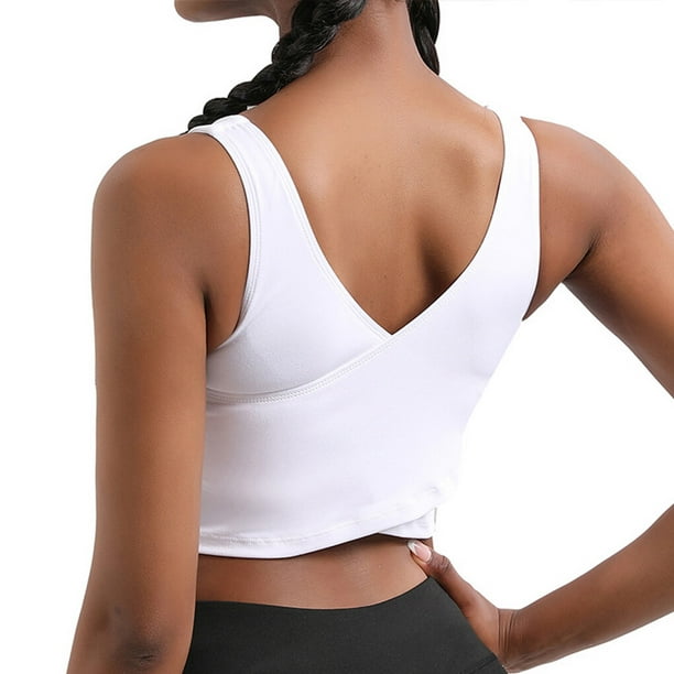 Decodeary Girl Sports Bra Shockproof Sweat-absorbing Sport Elastic Running  Gym Brassiere Beauty Back Support Underwear Lingerie S,White 1Set 