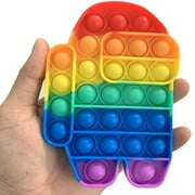 New Popit Fidget Toy Push Bubble Sensory Stress Relief Kids Family Gift Game Rainbow Color US Game Shape