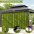 thumbnail image 3 of Pakunoda 11.5' X 6.5' Gazebo Universal Replacement Privacy 4-Panel Curtains, Waterproof Outdoor Curtains Grass Green Sidewall with Zipper for Patio Garden Backyard 10' X 13' Gazebo, Curtain Only, 3 of 8