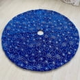 thumbnail image 4 of Christmas Tree Skirt for Xmas Tree Holiday Party Decorations White Plush Silver Sequin Snowflake, 4 of 5